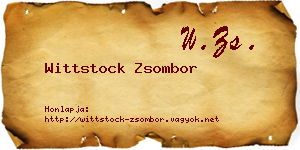 Wittstock Zsombor névjegykártya